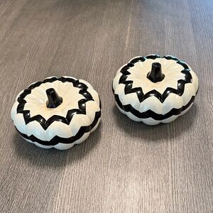 Black and White Ceramic Pumpkin Decor